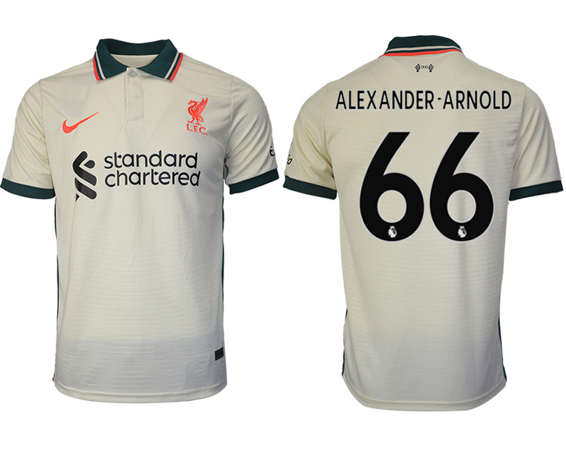 Men 2021-2022 Club Liverpool away aaa version cream #66 Soccer Jersey->liverpool jersey->Soccer Club Jersey